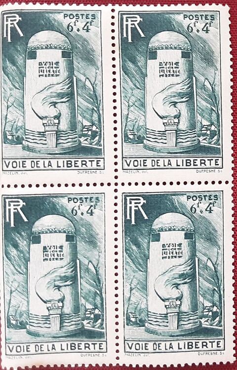 TIMBRE voie de la liberté 6f+4f 0 Pontoise (95)