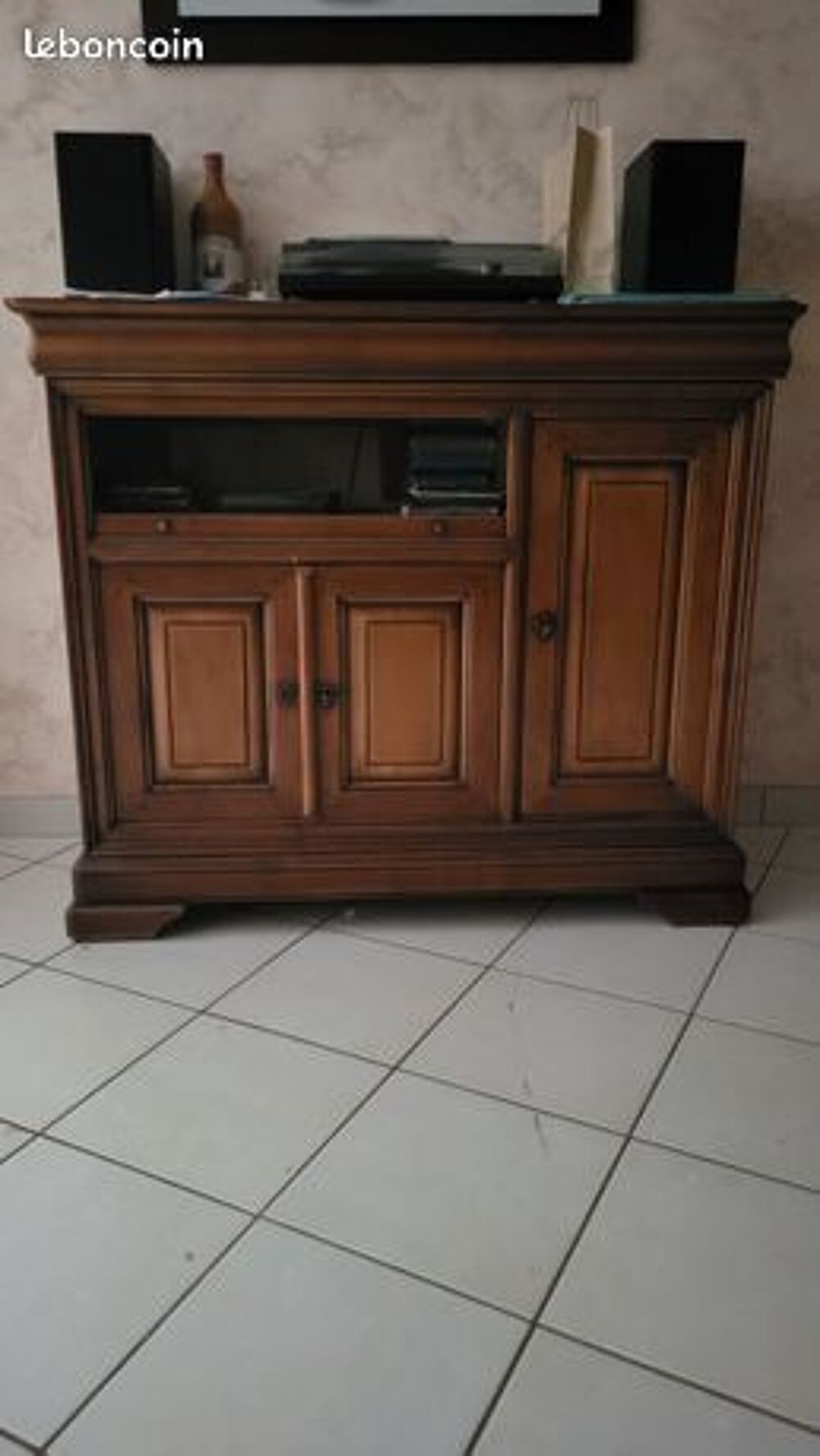 MEUBLE TV PLATEAU PIVOTANT MERISIER Meubles