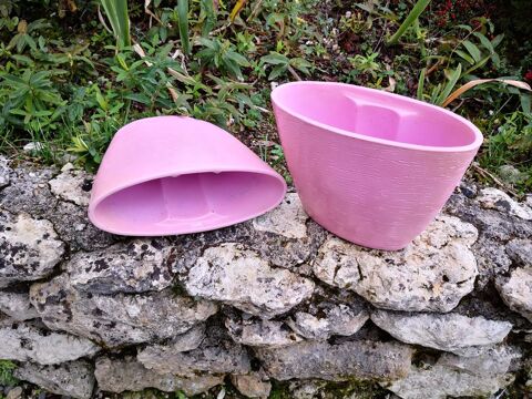 lot de 2 cache pot en céramique rose L 32 x h 22 8 Pont-du-Casse (47)
