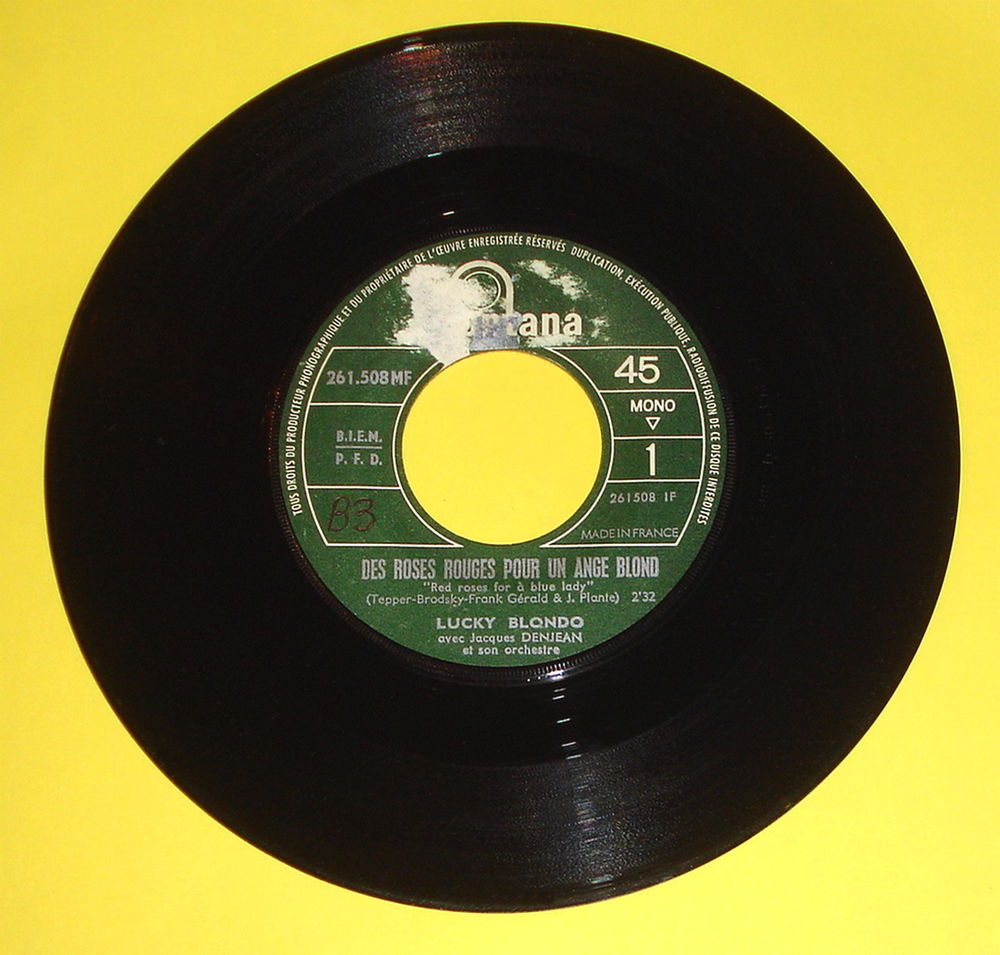 LUCKY BLONDO -45t- DES ROSES ROUGES POUR UN ANGE BLOND -1965 CD et vinyles
