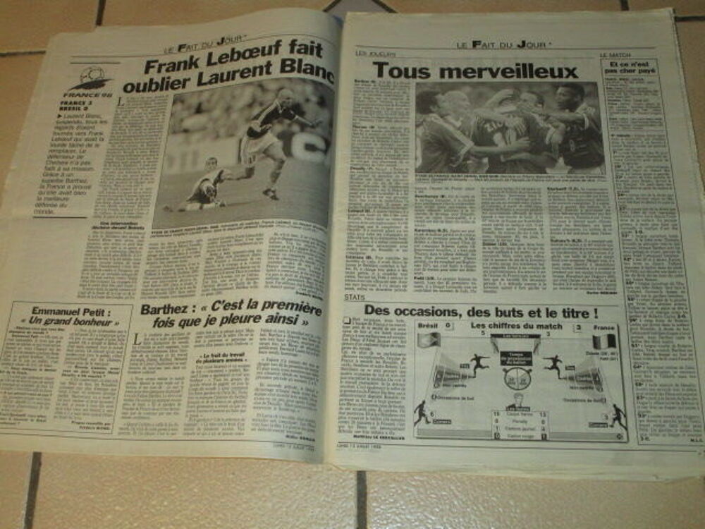 PARISIEN 13 JUILLET 1998 VICTOIRE COUPE MONDE FOOTBALL 