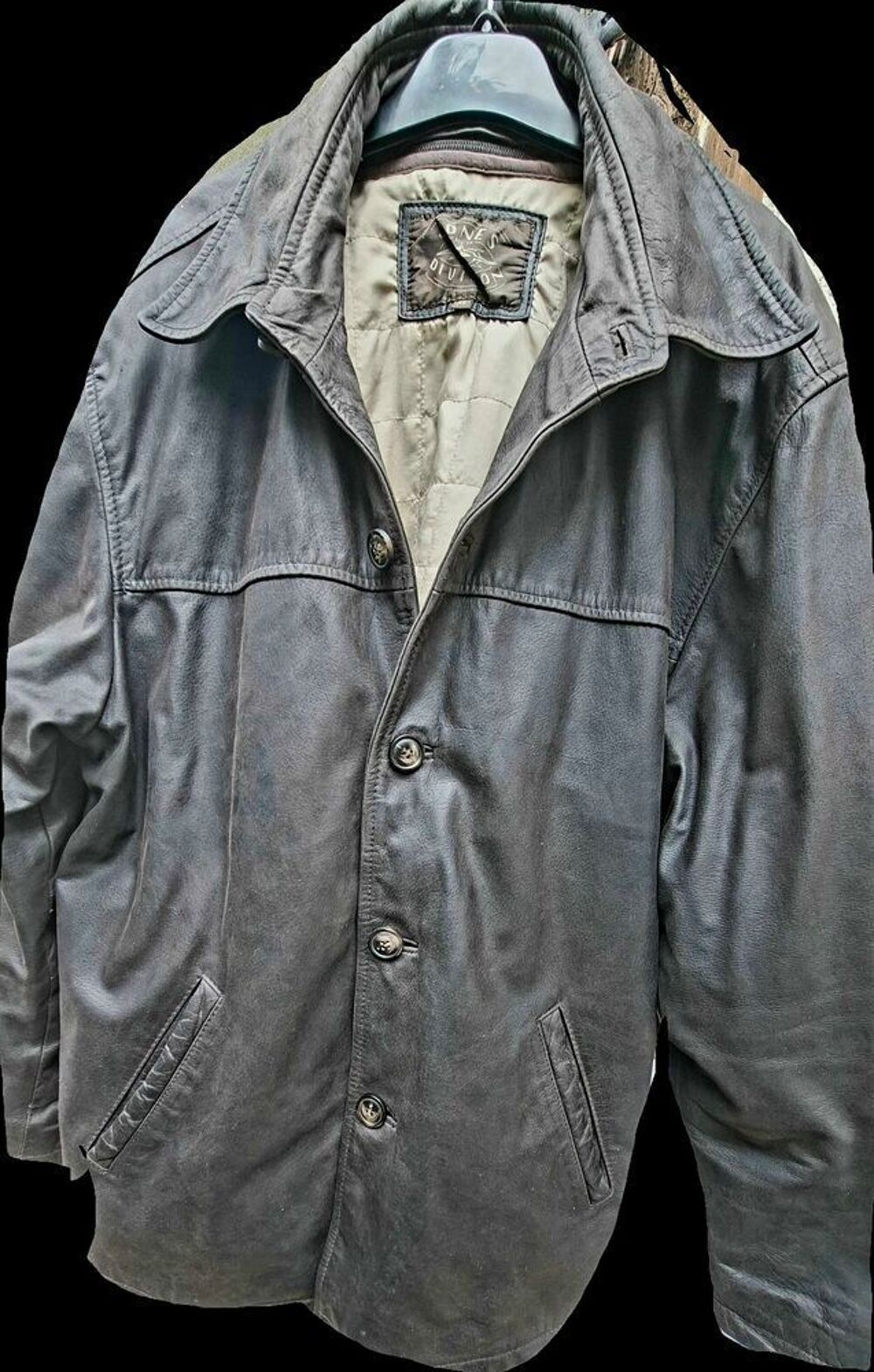 blouson homme XL cuir v&eacute;ritable Vêtements
