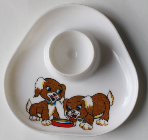 Coquetier enfant mélanine Annecy chiots vintage 70 10 Issy-les-Moulineaux (92)