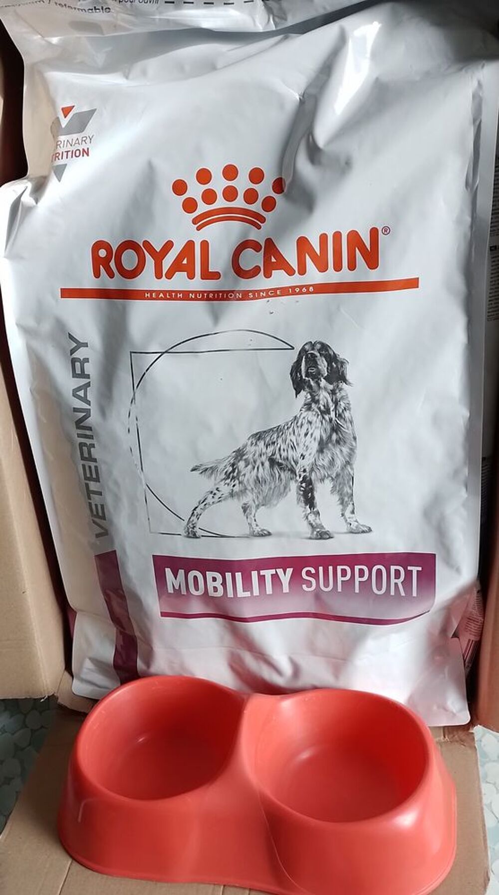   Gamelle double 
Sac de croquettes Royal canin 