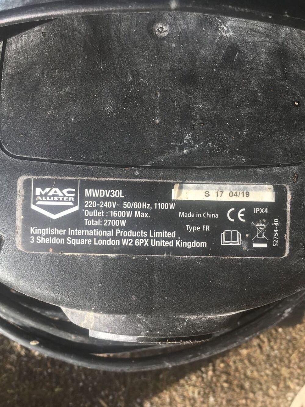 Aspirateur bidon Mac Allister / Parkside Bricolage