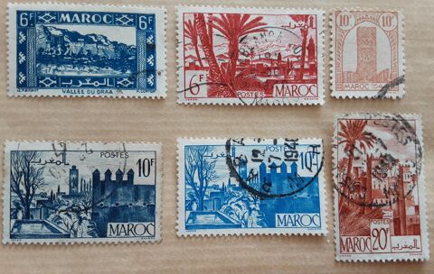  6 timbres � collection  MAROC des ann�es 1930-1940 3 Pontoise (95)