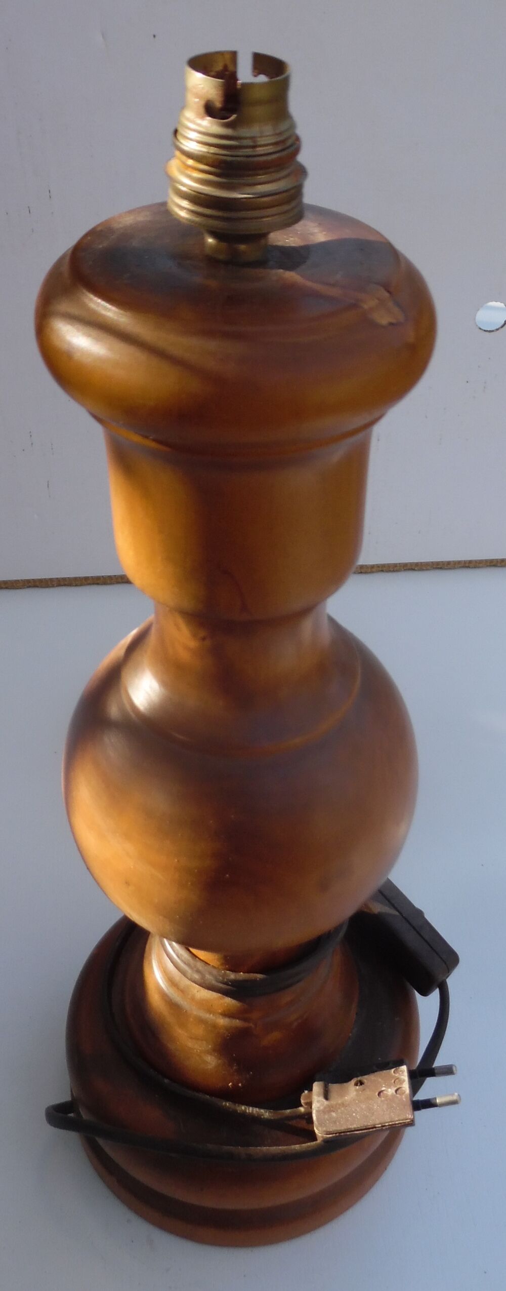 Lampe de chevet en bois H 40 cm et 60 cm avec l'abat-jour Décoration