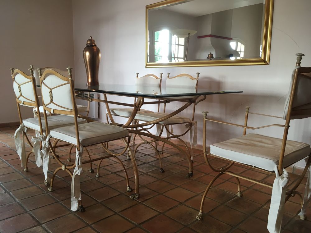 Table 6 chaises verre Meubles