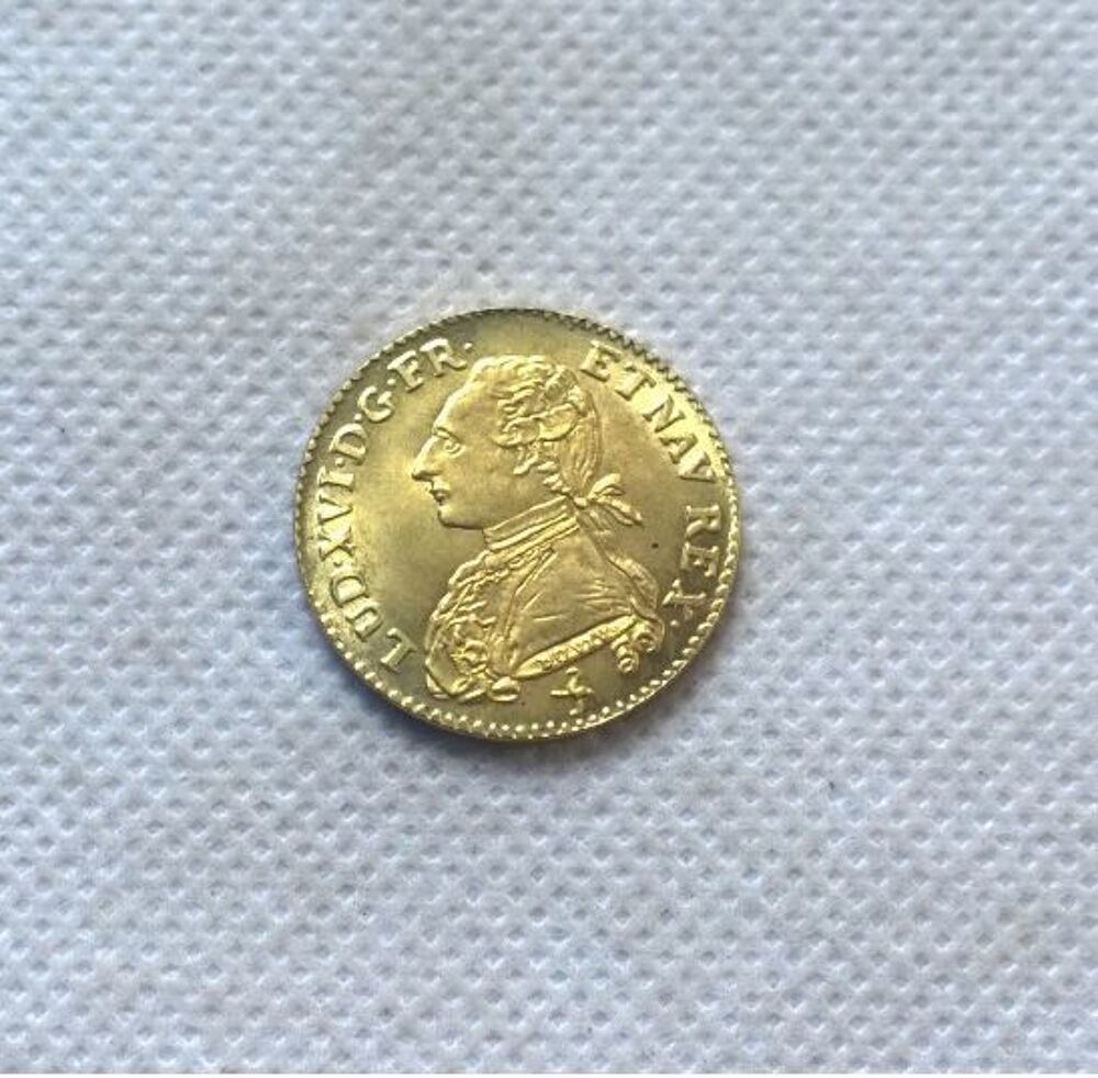 DOUBLE LOUIS D'OR LOUIS XVI R&Eacute;PLIQUE PLAQUE OR PRIX 7€ 