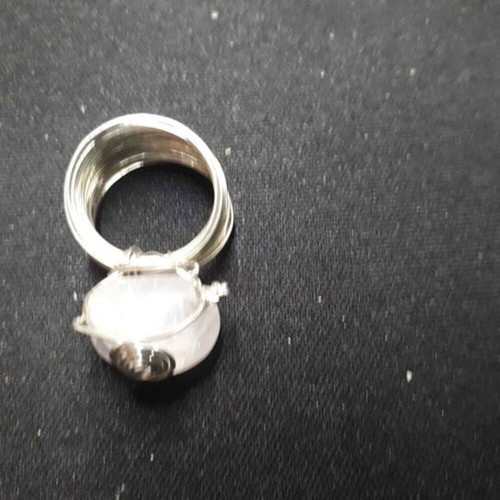 Bague T56 rose et argent&eacute; Bijoux et montres