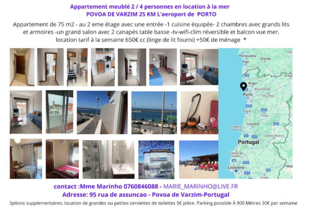   Appartement a 30 m de la mer Povoa de Varzim Portugal 2A6P Centre, La Chapelle-Saint-Mesmin (45380)