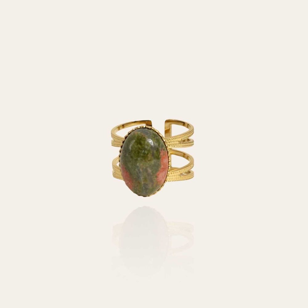 bague ajustable pierre naturelle Unakite Bijoux et montres