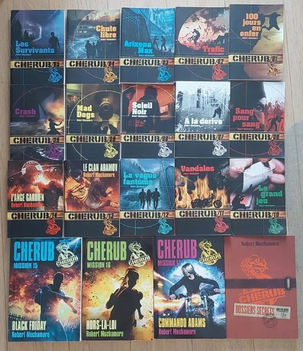 Collection des ouvrages CHERUB.
Livres et BD