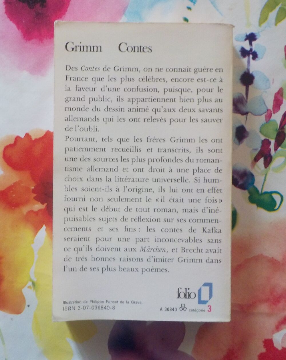 CONTES de GRIMM Ed. Folio n&deg;840 Livres et BD