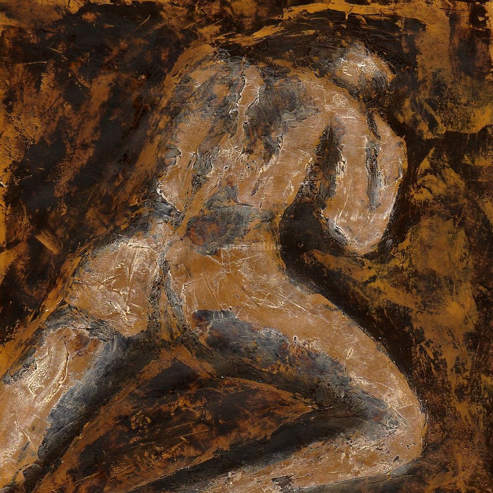sieste d'&eacute;t&eacute; - tempera - 20x20cm - encadr&eacute; Décoration