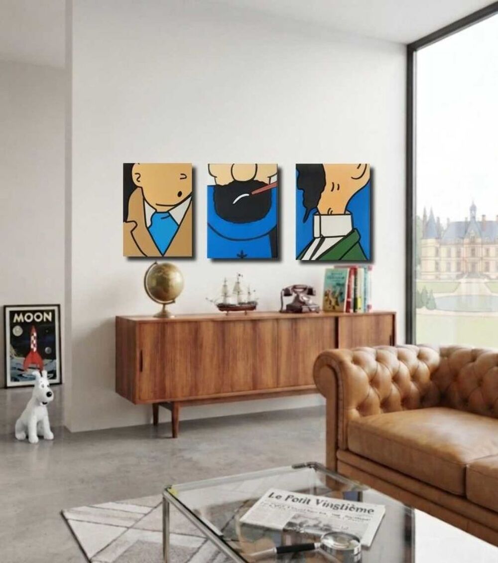 Triptyque Tintin Décoration