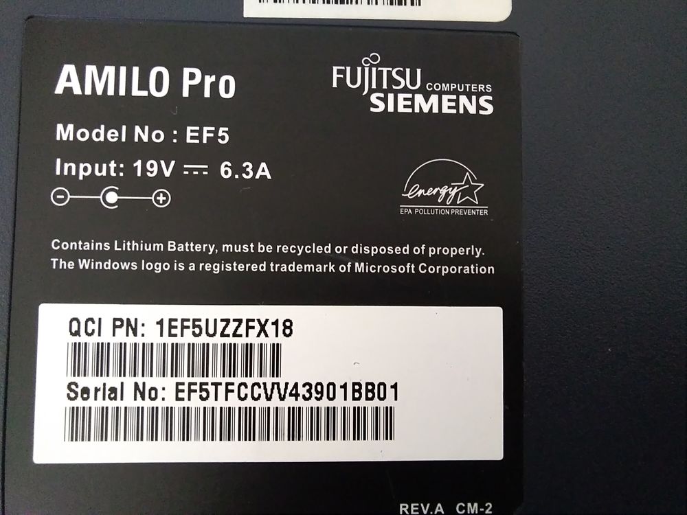 Laptop Fujitsu-Siemens Amilo Pro Matériel informatique