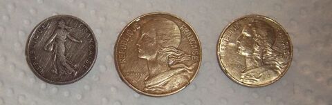 Lot de 3 pi�ces 1/2 franc 20 centimes 10 centimes 1 Colombier-Fontaine (25)