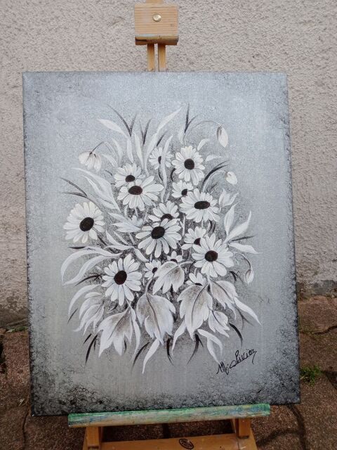 tableau fleuri - d�coration - peinture acrylique 60 Comines (59)