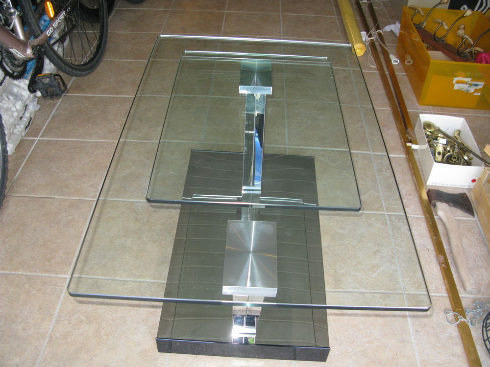 table basse 2 plateaux en verre Meubles