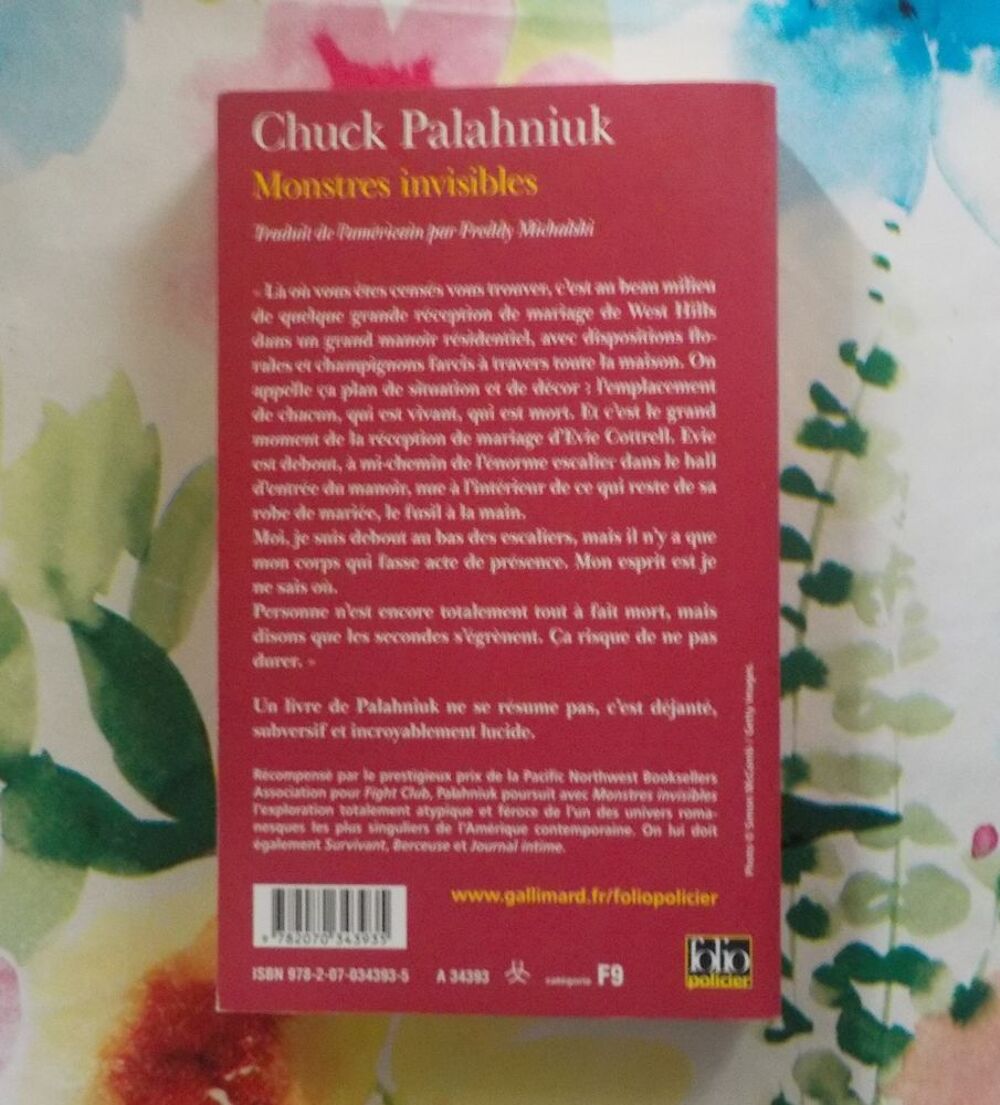 MONSTRES INVISIBLES de Chuck PALAHNIUK Ed. Folio Policier Livres et BD