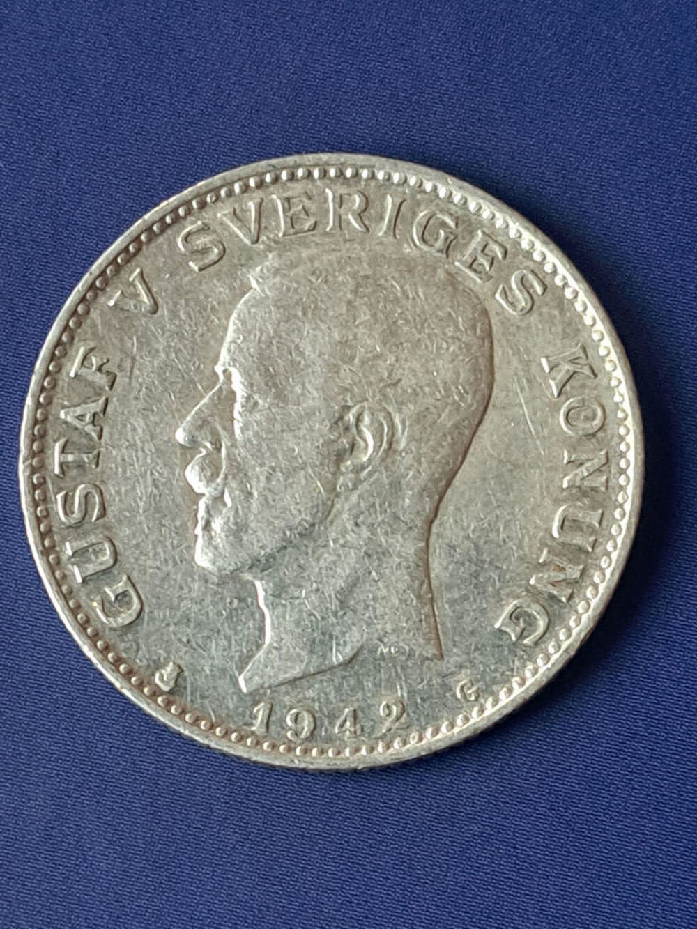 1942 G Su&egrave;de 1 krona argent KM# 786.2 