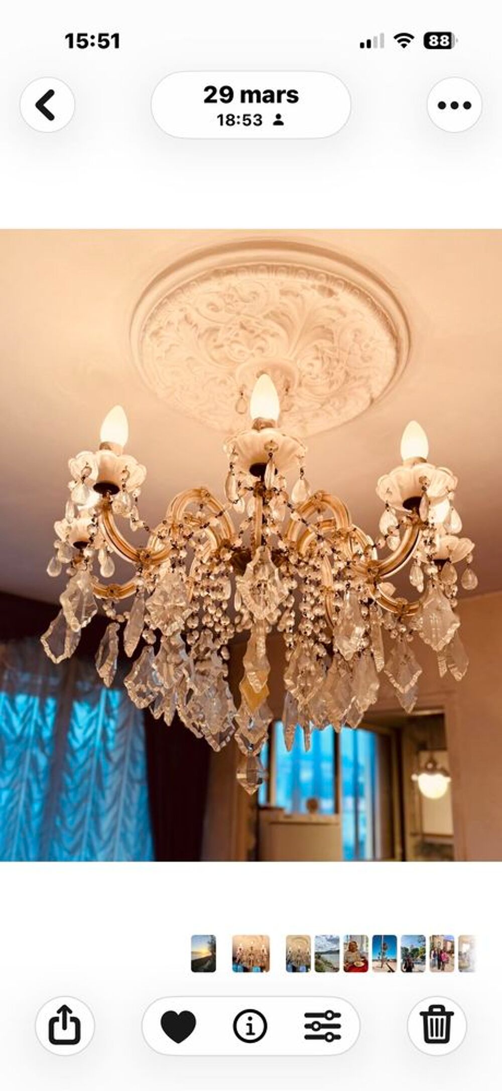 lustre murano maria Theresa VRAI MURANO Factures &agrave; l'appui 