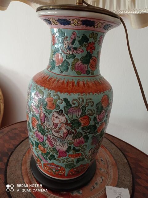 grand vase chinois monté en lampe Paris 20 (75)