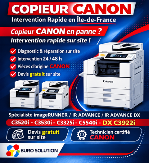 D&eacute;pannage Copieur Canon ? Intervention sur site 0 78360 Montesson