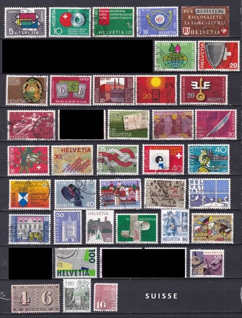 lot de 37 timbres de SUISSE 1 Les glisottes-et-Chalaures (33)