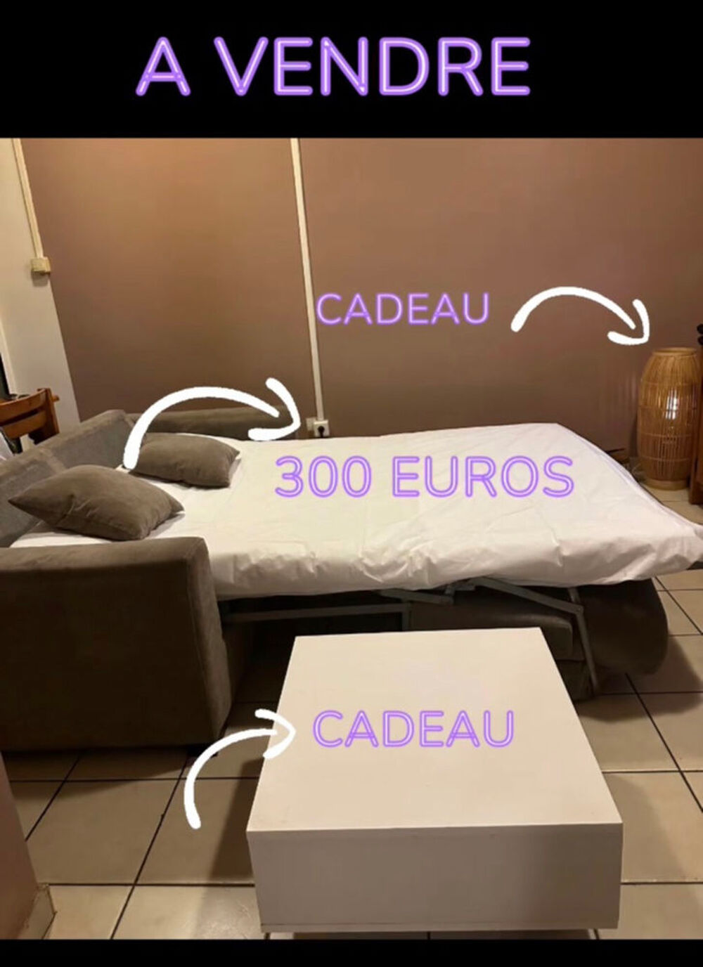? Annonce de ?
Canape + table + lampe design Meubles