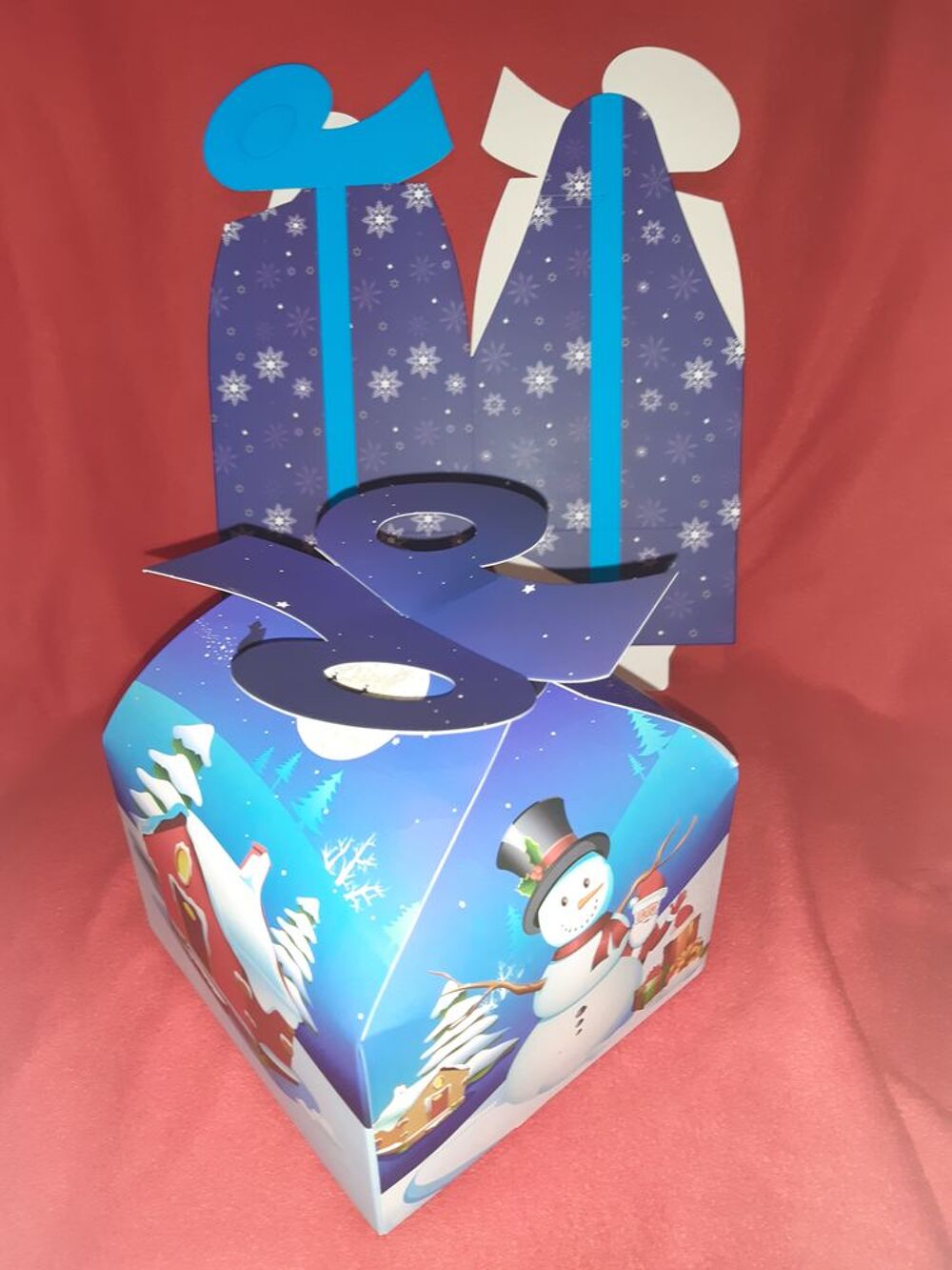 20 Pi&egrave;ces 3D en carton Bo&icirc;tes-cadeaux avec arc pour No&euml;l Décoration