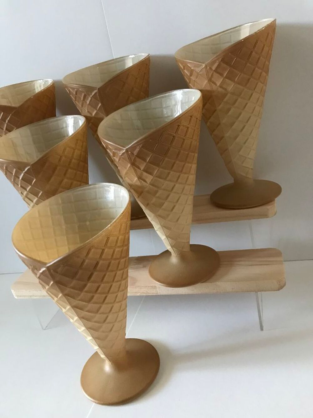 Lot 6 coupe &agrave; glace forme c&ocirc;ne Cuisine