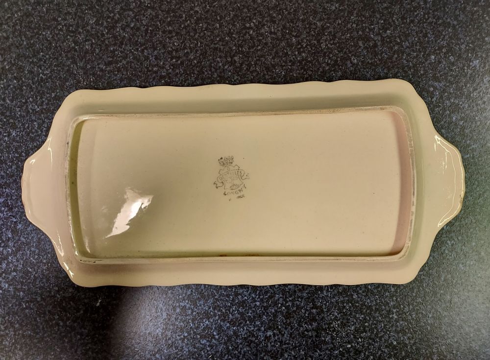 Beau plat rectangulaire fa&iuml;ence de LONGWY Cuisine