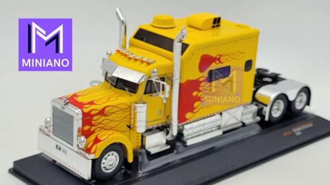 CAMION PETERBILT 379 CUSTOM 2002 JAUNE AVEC FLAMMES IXO 1/43 55 Limay (78)