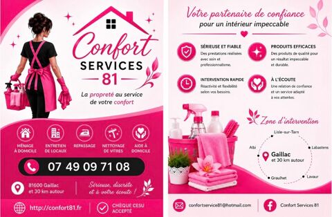 M&eacute;nage aide a domicile ou locaux 0 81600 Gaillac