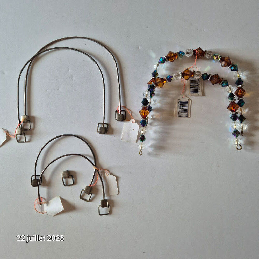 6 Anses de sac &agrave; d&eacute;corer de perles ou ruban avec boucles ann Bijoux et montres