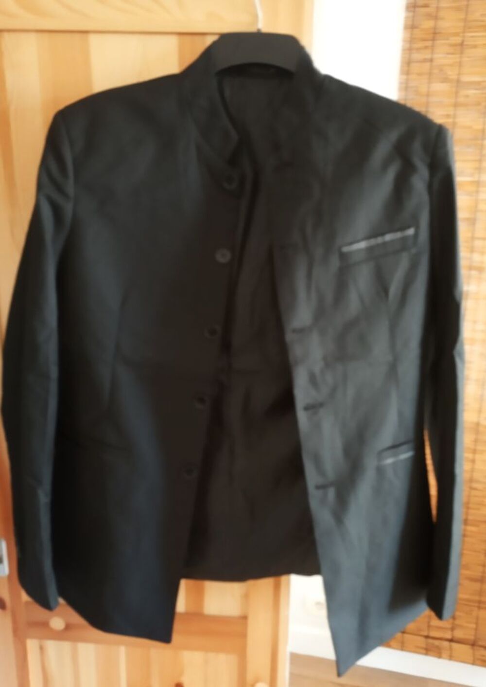 blazer noir col mao Vêtements