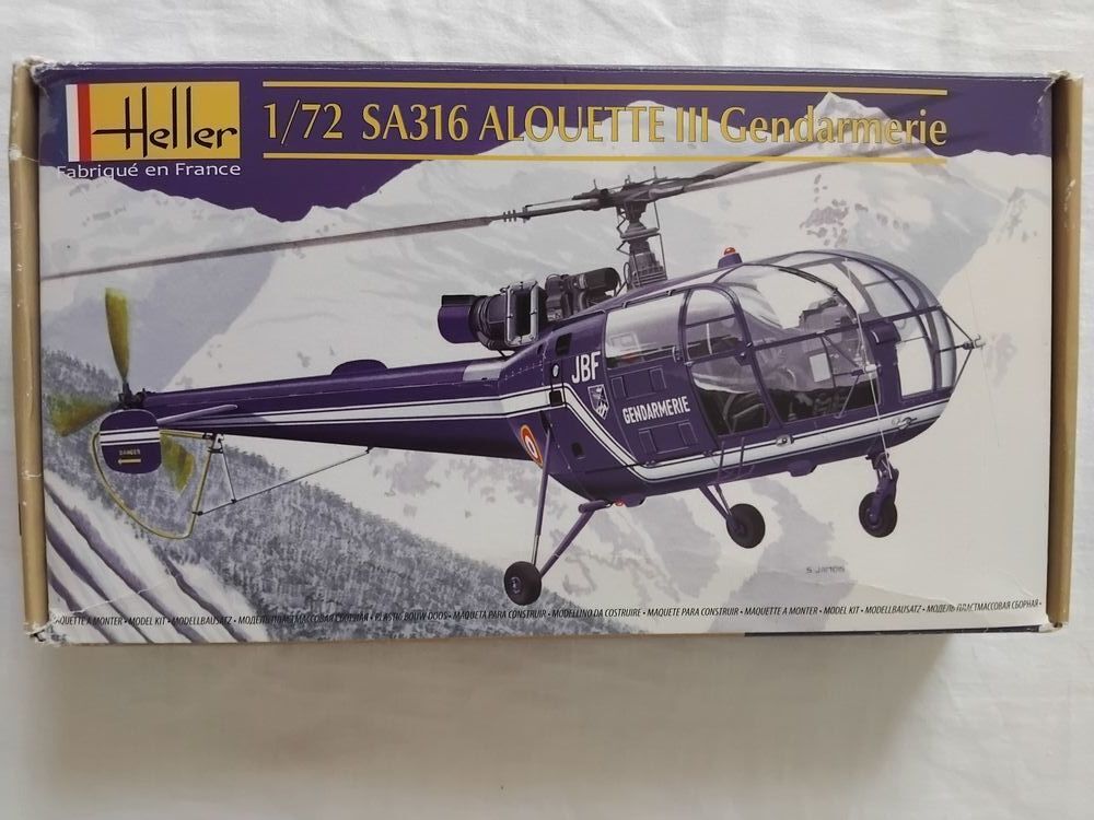 H&eacute;licopt&egrave;re SA 316 Alouette III Gendarmerie 1/72 Heller Jeux / jouets