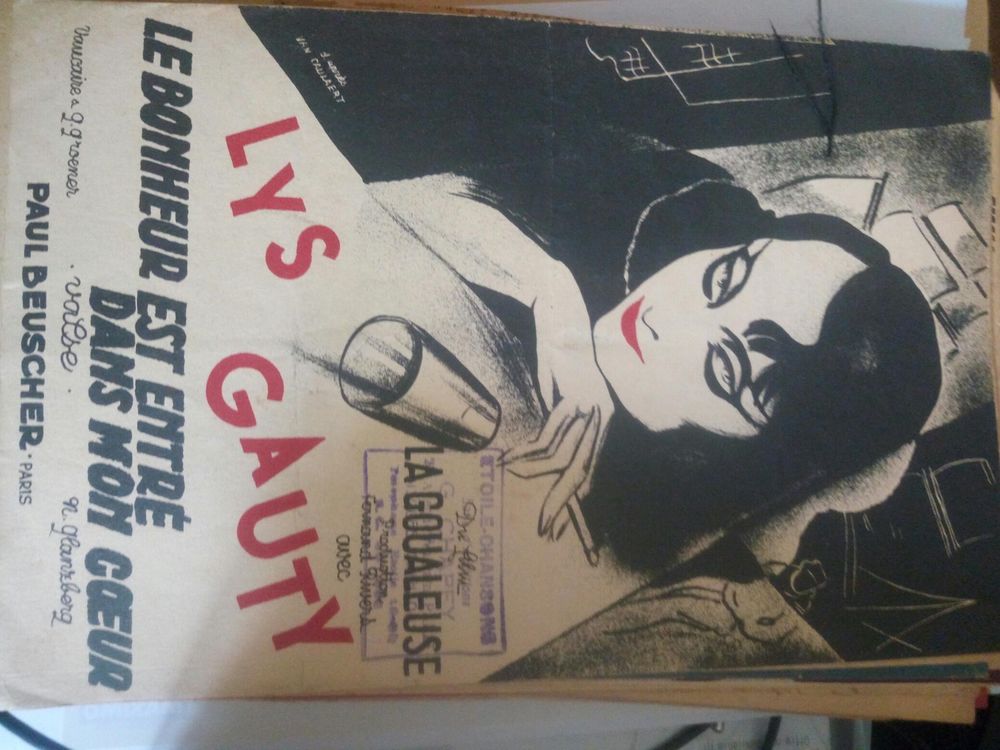 ANCIENNE PARTITION LYS GAUTY LE BONHEUR EST ENTRE DANS MON C 