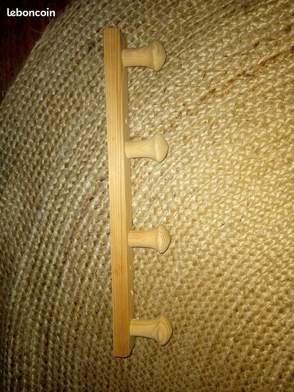 Porte manteau bois 2 / 3 / 4 pat&egrave;res - brut, vernis ou blanc Décoration