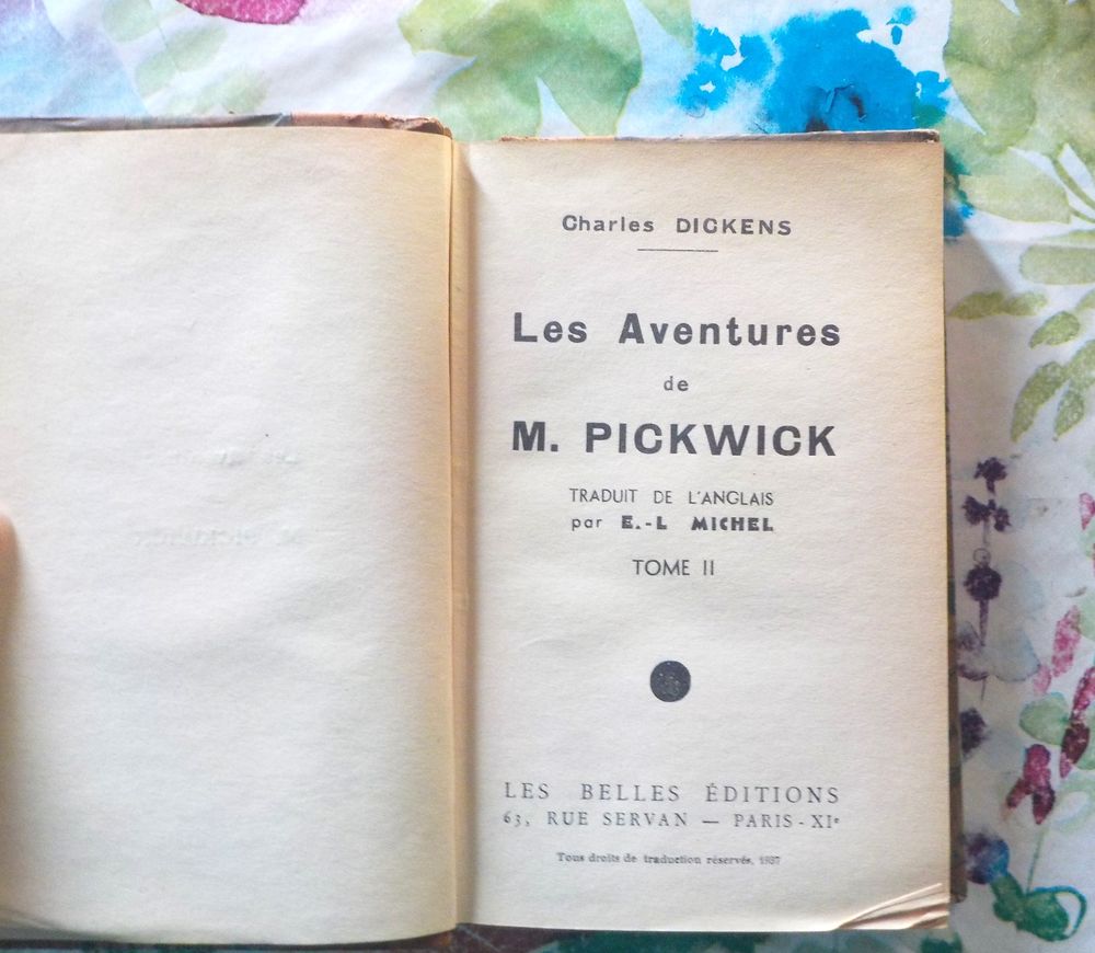 LES AVENTURES DE M. PICKWICK T2 de Charles DICKENS 1937 Livres et BD