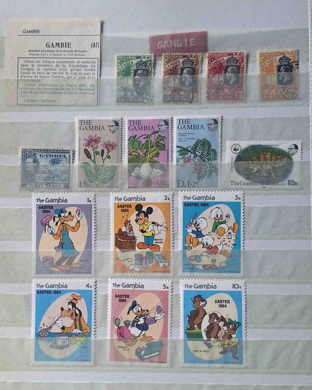 S&eacute;rie de timbres de collection de Gambie 