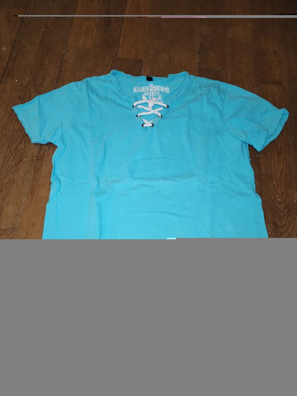 T-shirt homme style lacets (Taille S) Vêtements