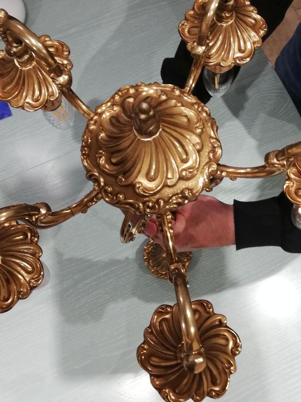 Lustre R&eacute;gence Louis XIV Bronze v&eacute;ritable France Décoration