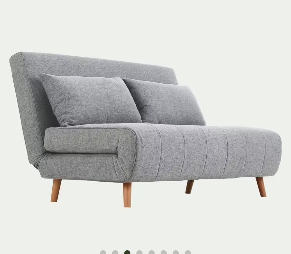Canap&eacute; convertible 2 places en tissu gris Meubles