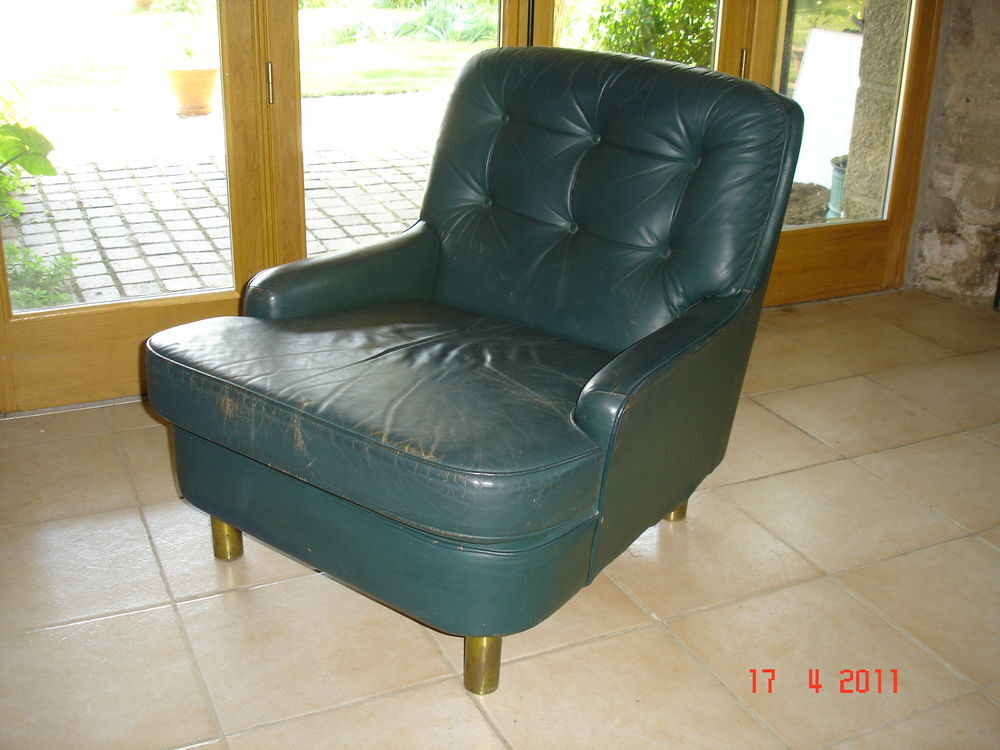 4 Fauteuils en cuir vintage Meubles
