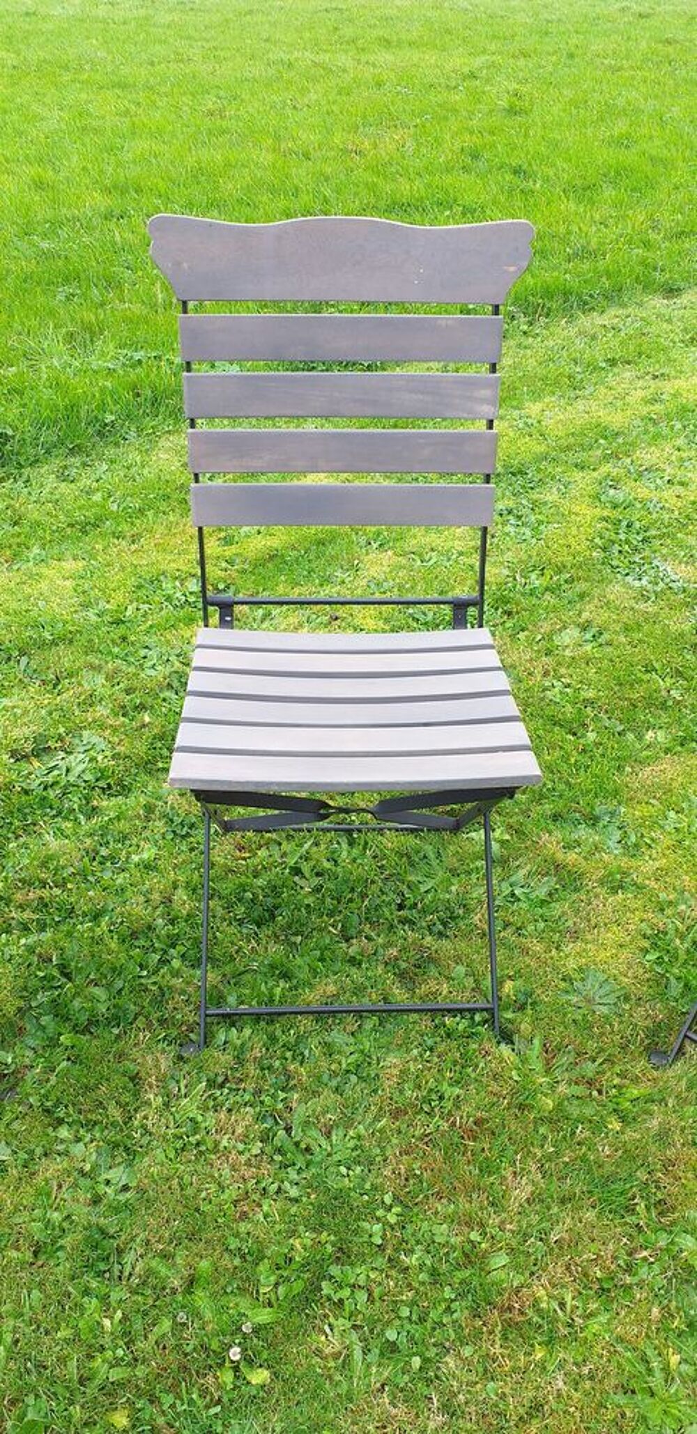 Lot de 4 chaises de jardin pliantes grises Meubles