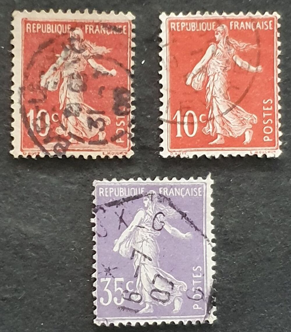 Timbres 134 &agrave; 136 oblit&eacute;r&eacute;s s&eacute;rie 10 % de la c&ocirc;te 