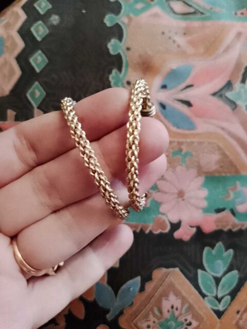 boucles d'oreilles anneaux en plaqu� or dor� vintage ann�es 80. 12 Carqueiranne (83)
